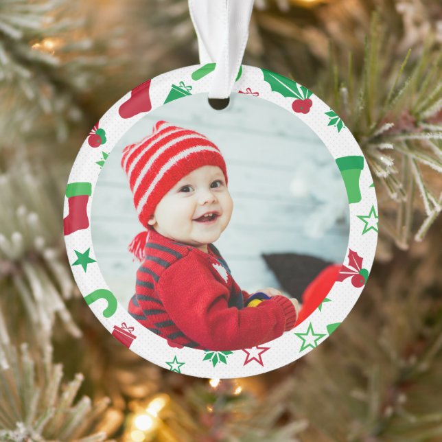 Cadre photo personnalisé Premier Noël du bébé (Arbre)