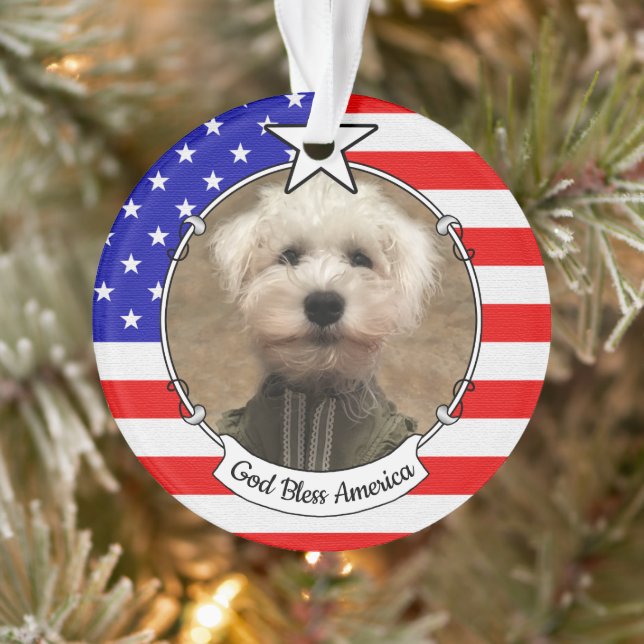 Cadre photo personnalisé USA American Flag Patriot (Arbre)