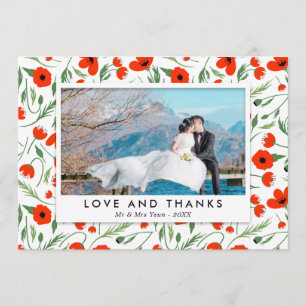 Cadre Red Poppy - Merci photo Mariage