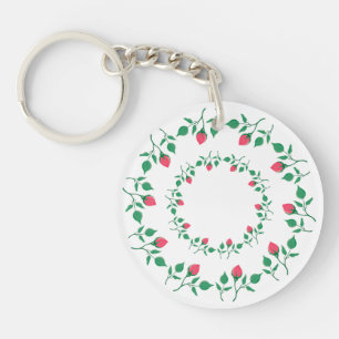 Cadre rond fleuri avec fleurs roses