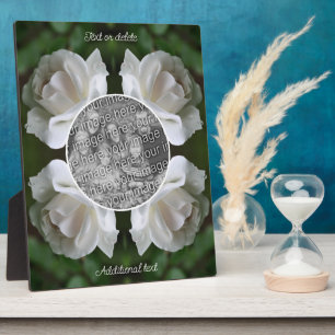 Cadre Rose blanche Créez votre propre plaque photo