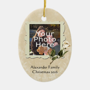 Cadre Rose vintage Photo Ornement de Noël