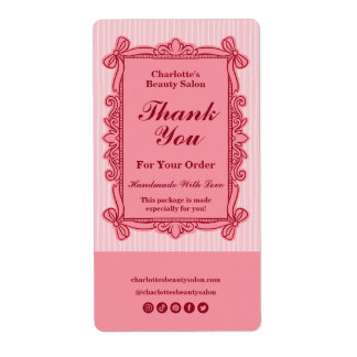 Cadre Vintage à Rayures Roses Merci Salon de Beaut