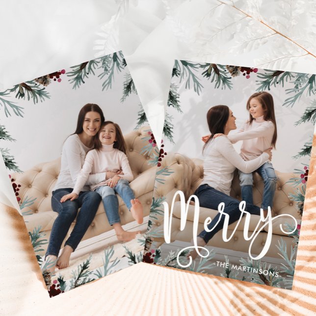 Cadres de Noël rustique Deux photos Carte de vacan (Créateur téléchargé)