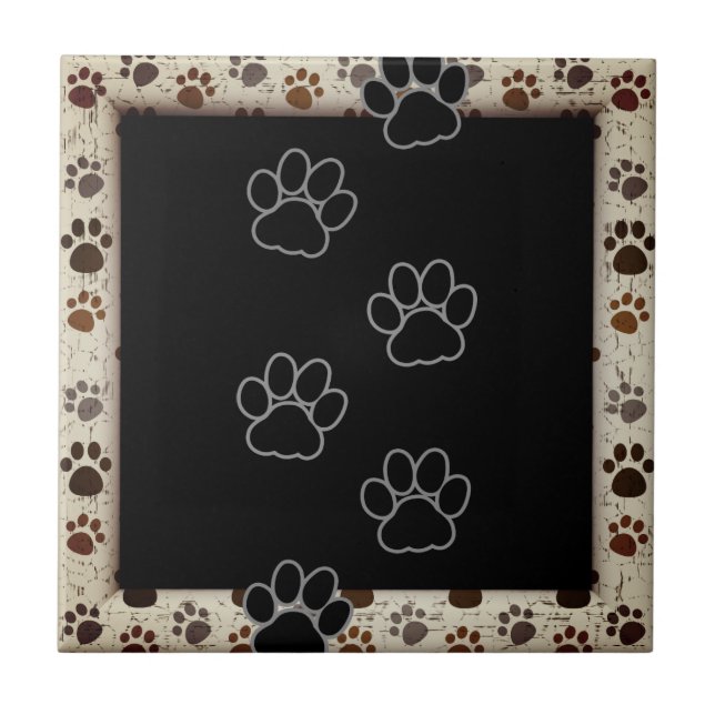 Cadres de pattes de chien noir Tan noir | Carreaux (Devant)