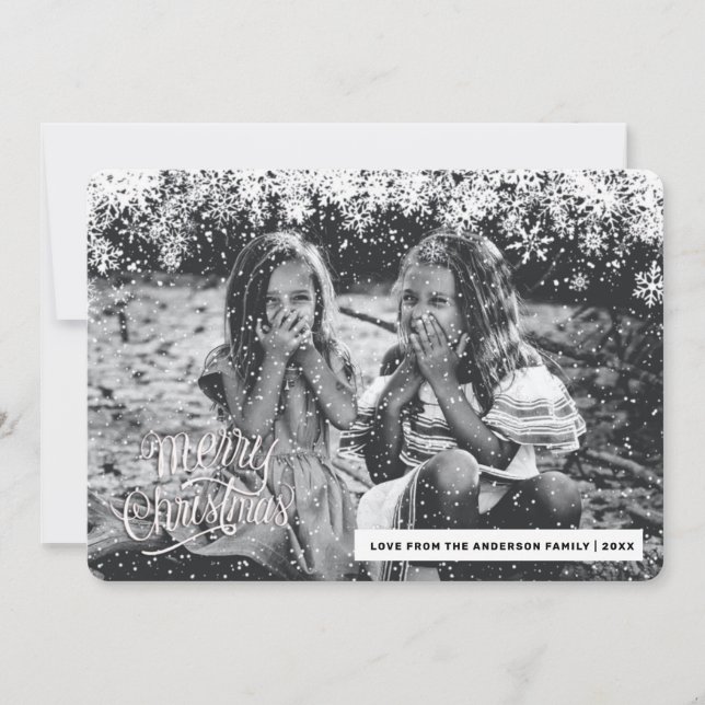 Cadres de snowflakes Joyeux Noël Carte de vacances (Devant)