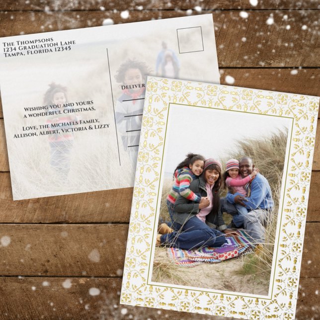 Cadres élégants Gold de Noël Deux vacances photo (Créateur téléchargé)
