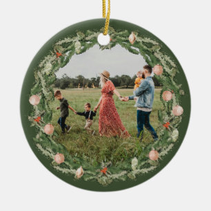 Cadres floraux de Noël classique Ornement photo