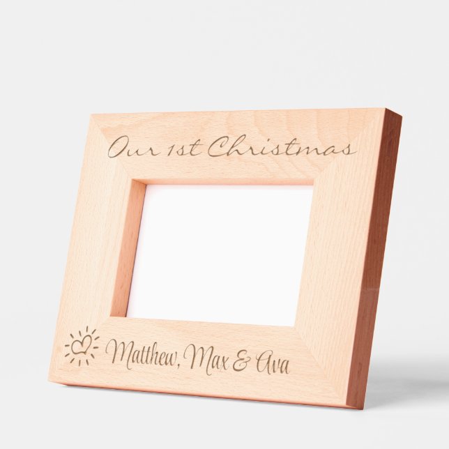 Cadres Gravés 1er Noël, Triplets, Jumeaux, Cadeau, 6x4", (Gauche)