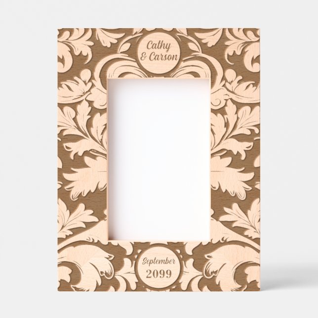 Cadres Gravés 4x6 Feuilles botaniques en gras avec texte personn (Recto)