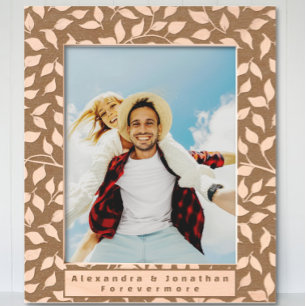 Cadres Gravés 5 ans Mariage Anniversaire Motif de la feuille lun