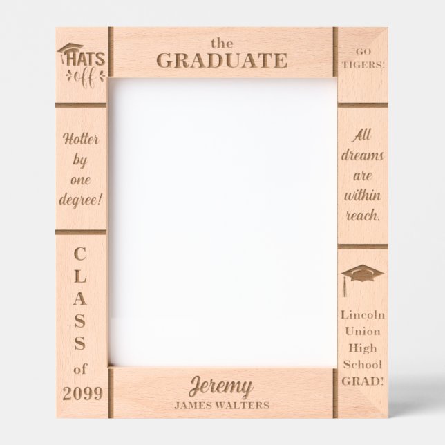 Cadres Gravés 8x10 Graduate Classe de nom personnalisé Année Por (Recto)