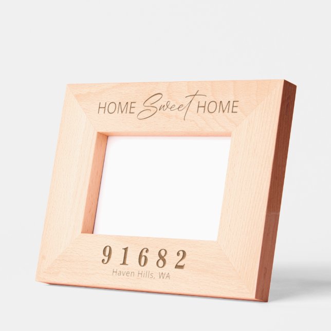Cadres Gravés Accueil Sweet Home Code zip personnalisé (Gauche)