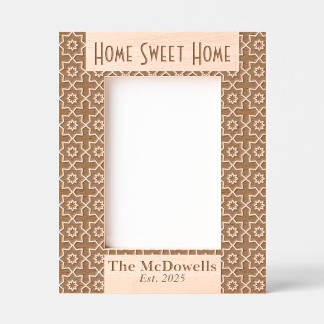 Cadres Gravés Accueil Sweet Home Moderne Laser Etched Image Fram (Recto)