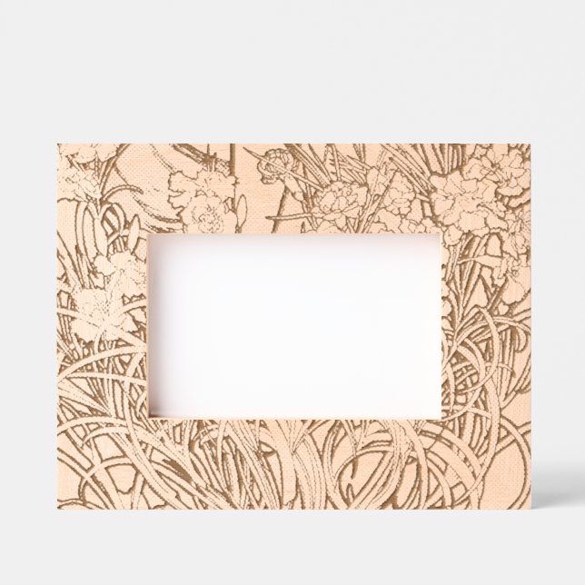 Cadres Gravés Art Nouveau Alfonse Mucha fleurs d'oeillets floral (Recto)
