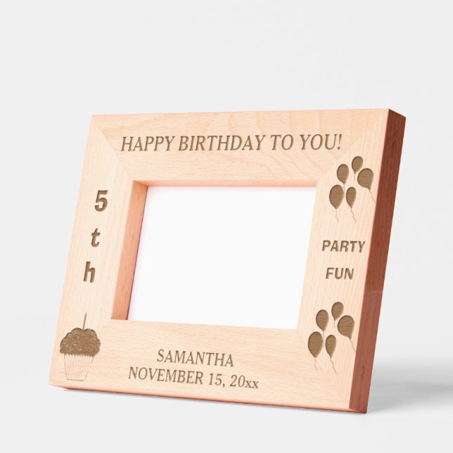 Cadres Gravés Balloons de fête d'anniversaire Cupcake 6 x 4, 7 x (Gauche)