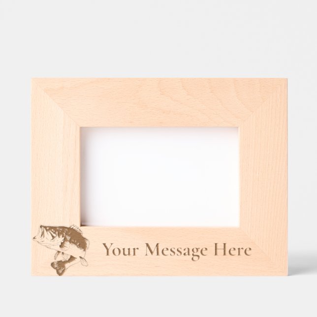 Cadres Gravés Bass Fishing Memory Personal Best Fish Photo (Recto)