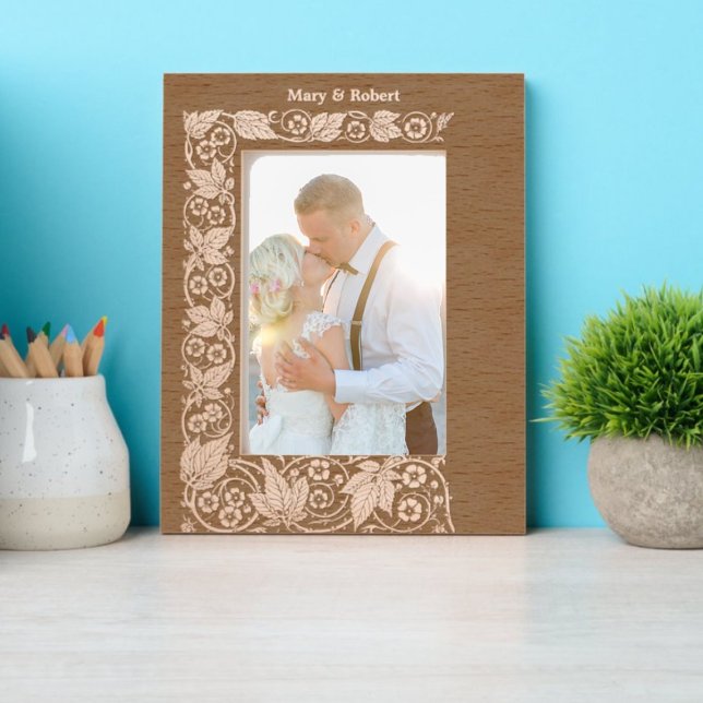 Cadres Gravés Bordure de vigne de fleurs roses (Créateur téléchargé)