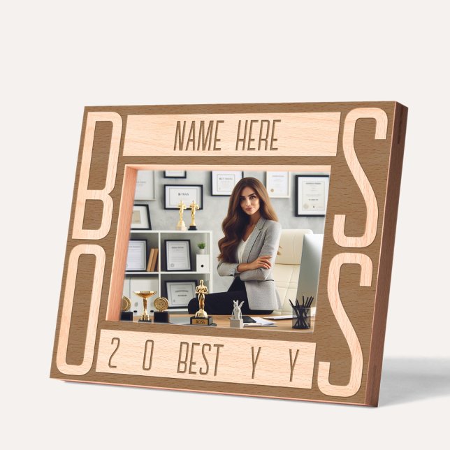 Cadres Gravés Boss personnalisé moderne (Personalized Boss Picture Frame
)