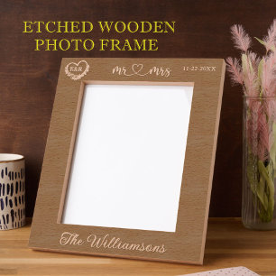 Cadres Gravés Cadeau photo Mariage 8"x10" pour les familles Date