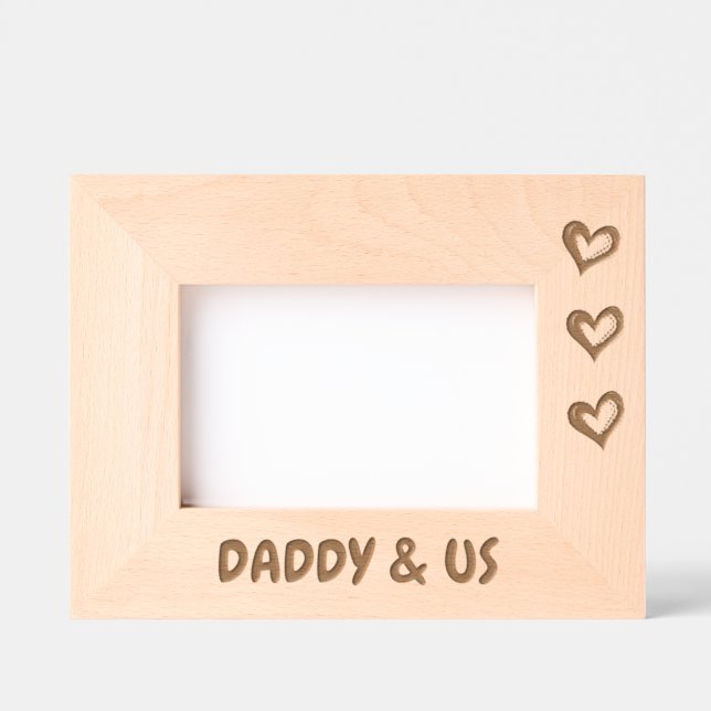 Cadres Gravés Cadeau Photo Pour Papa, Papa & Us Picture Frame, (Recto)