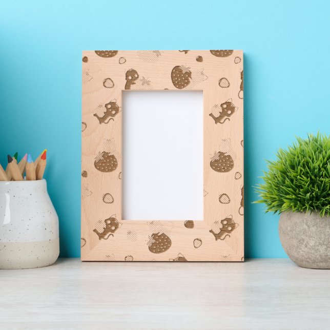 Cadres Gravés Chat Happy Pink Strawberry Chats (Recto)