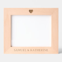 Cœur en bois avec nom de couple personnalisé