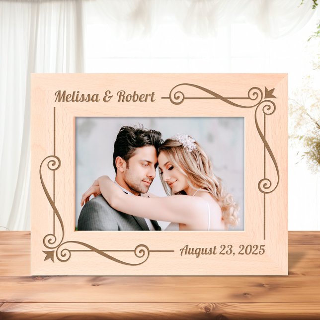 Cadres Gravés Corner Swirls Frame Couple Mariage Anniversaire 7x (Créateur téléchargé)