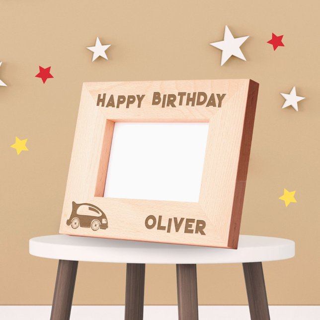 Cadres Gravés Cute Racing Car Joyeux Birthday Boy Photo (Créateur téléchargé)