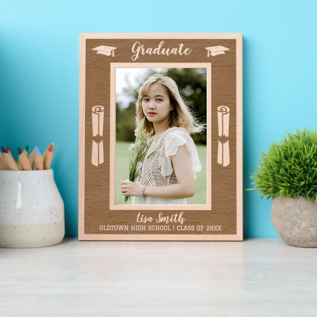 Cadres Gravés Diplôme Mortarboard Casquettes & Diplômes Frontièr (Créateur téléchargé)