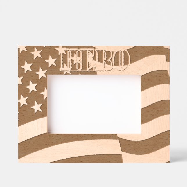Cadres Gravés Drapeau américain (Recto)