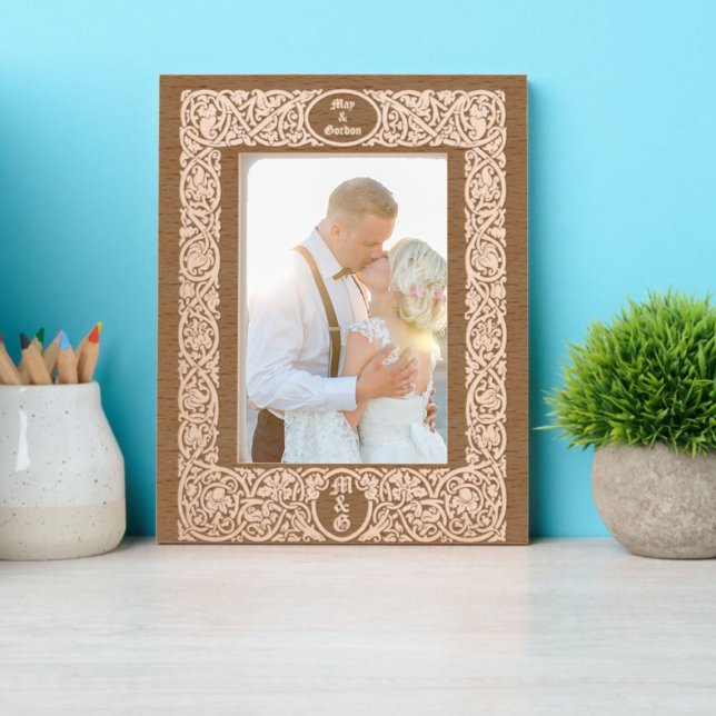 Cadres Gravés Élégant feuillage et bordure florale (Créateur téléchargé)