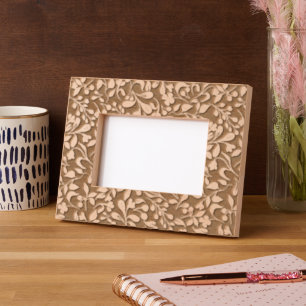 Cadres Gravés Elégant motif floral Laser Etched Image Frame