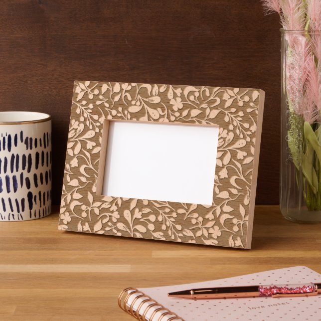Cadres Gravés Elégant motif floral Laser Etched Image Frame (Gauche)