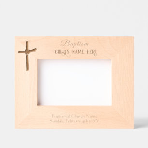 Cadres Gravés Elégant personnalisation Palm Cross Baptême Religi