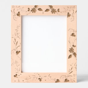 Cadres Gravés Élégant ressort floral en bois laser photo