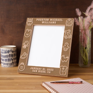 Cadres Gravés Engraved Baby Birth Stats Personal Picture Frame