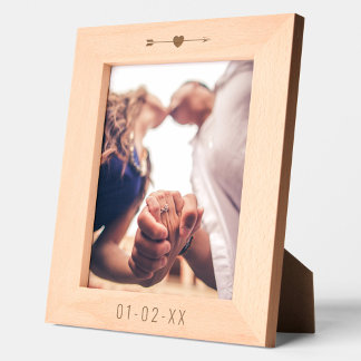 Cadres Gravés Fiançailles/Mariage Date Flèche coeur