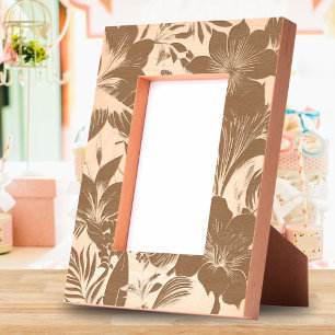Cadres Gravés Fleur tropicale et laisser Motif