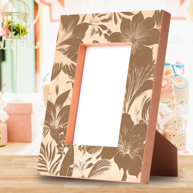 Cadres Gravés Fleur tropicale et laisser Motif (Créateur téléchargé)