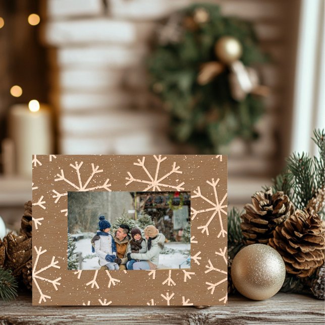 Cadres Gravés Flocon de neige en bois (Laser Etched Snowflake Frame)