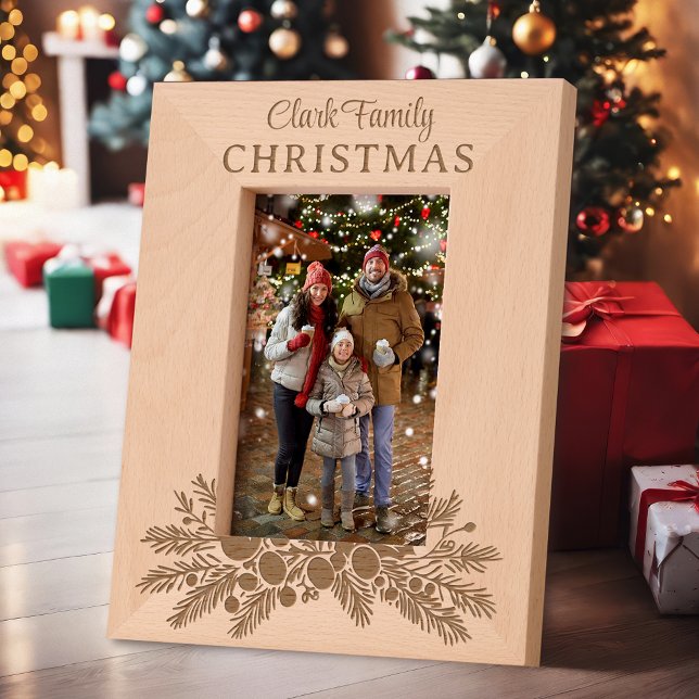 Cadres Gravés Flore de pin de Noël personnalisée (Créateur téléchargé)