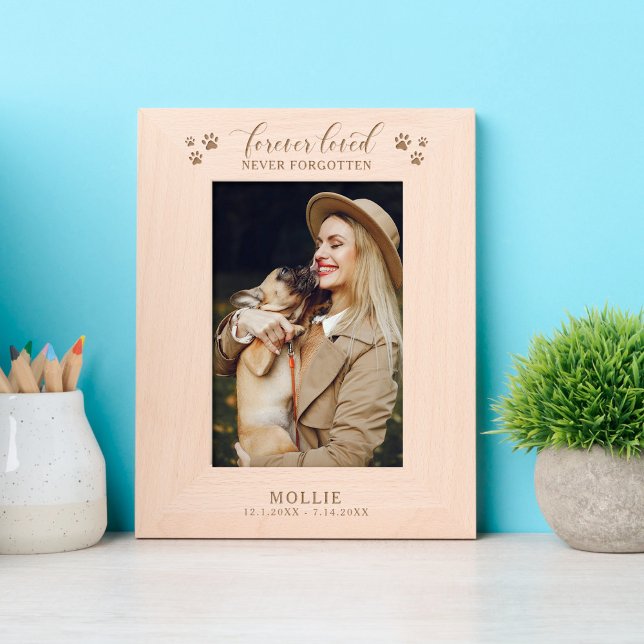 Cadres Gravés Forever Loved Never Forgotten Dog Paws (Créateur téléchargé)