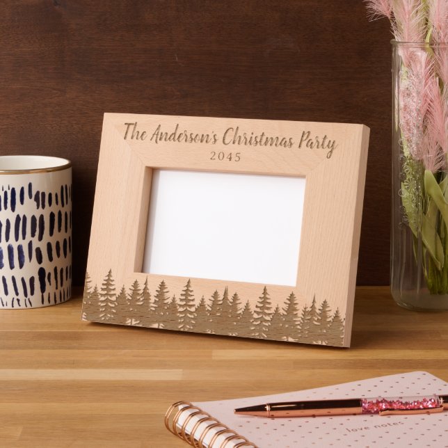 Cadres Gravés Gardien de Noël en bois rustique (Gauche)