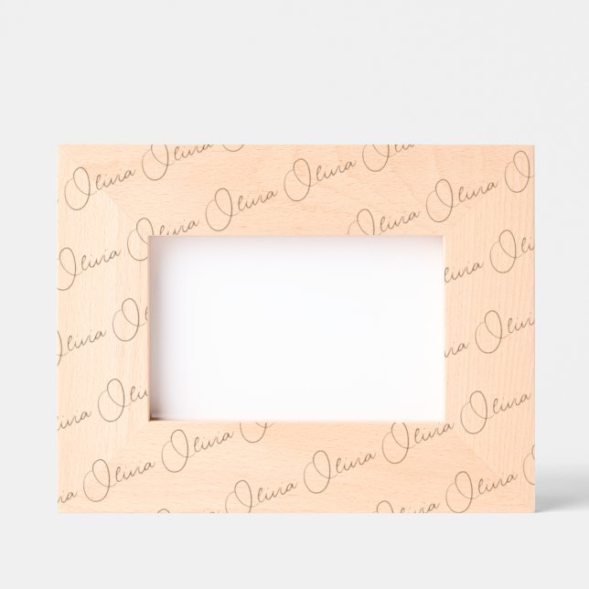 Cadres Gravés Handwritten-Style Custom Name Wood Frame, 6x4,  (Recto)