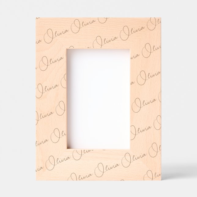 Cadres Gravés Handwritten-Style Personalized Wood Frame, 4x6,  (Recto)