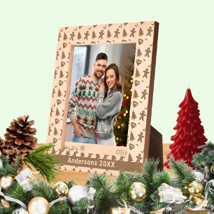 Cadres Gravés Homme en pain d'épice, arbre de Noël, Coeurs, Nom 