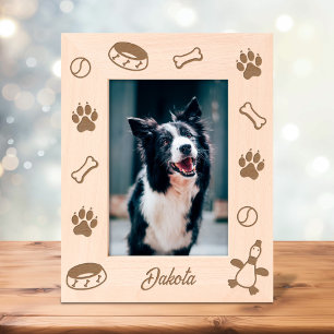Cadres Gravés Jouets pour chien assiette empreintes de pattes 5x