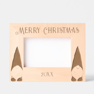 Cadres Gravés Joyeux Noël avec deux Gnomes