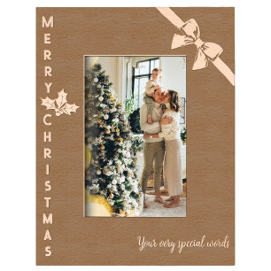 Cadres Gravés Joyeux Noël photo de famille personnalisée